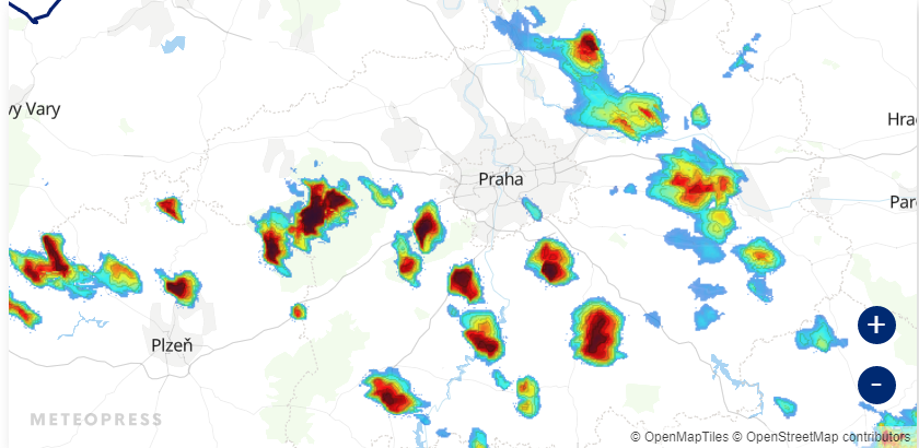 Středeční bouřky v Česku