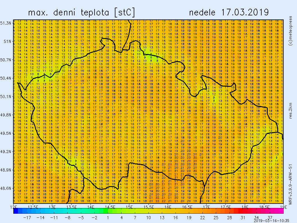 Maximální teploty v neděli budou stoupat až ke 20 °C