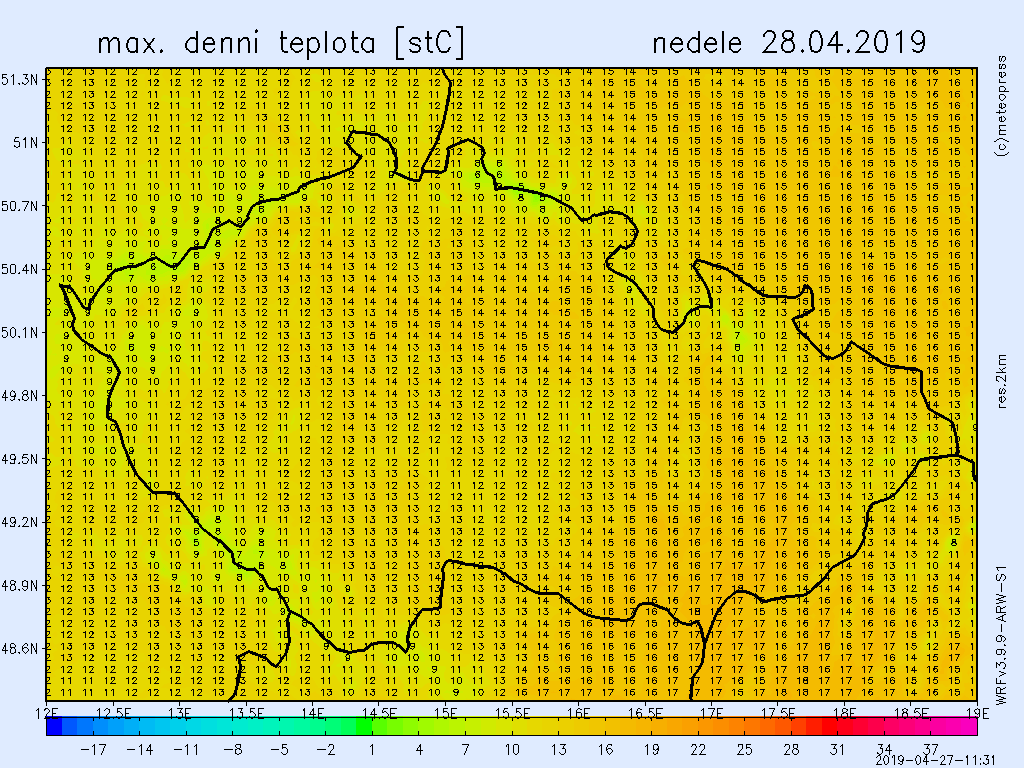 V neděli bude převážně zataženo, v pondělí bude pršet na většině území