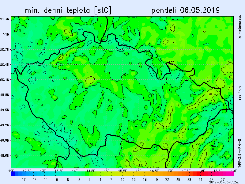 V pondělí ještě teploty mohou klesnout pod 0 °C, v týdnu naměříme až 19 °C