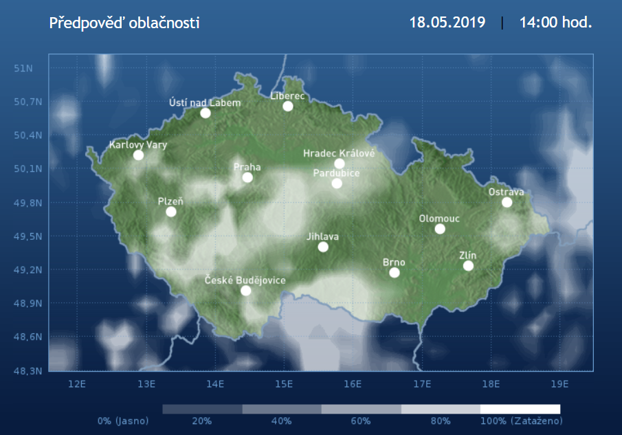 V sobotu bude polojasno a bude k nám proudit teplý vzduch od jihu