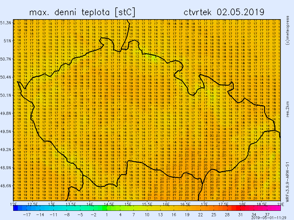 Ve čtvrtek budou teploty dosahovat až 20 °C